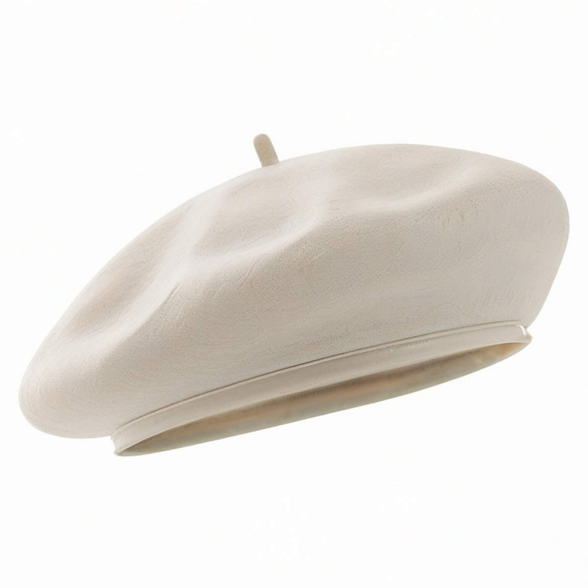 Basco taglia unica in tessuto effetto scamosciato beige - stile classico