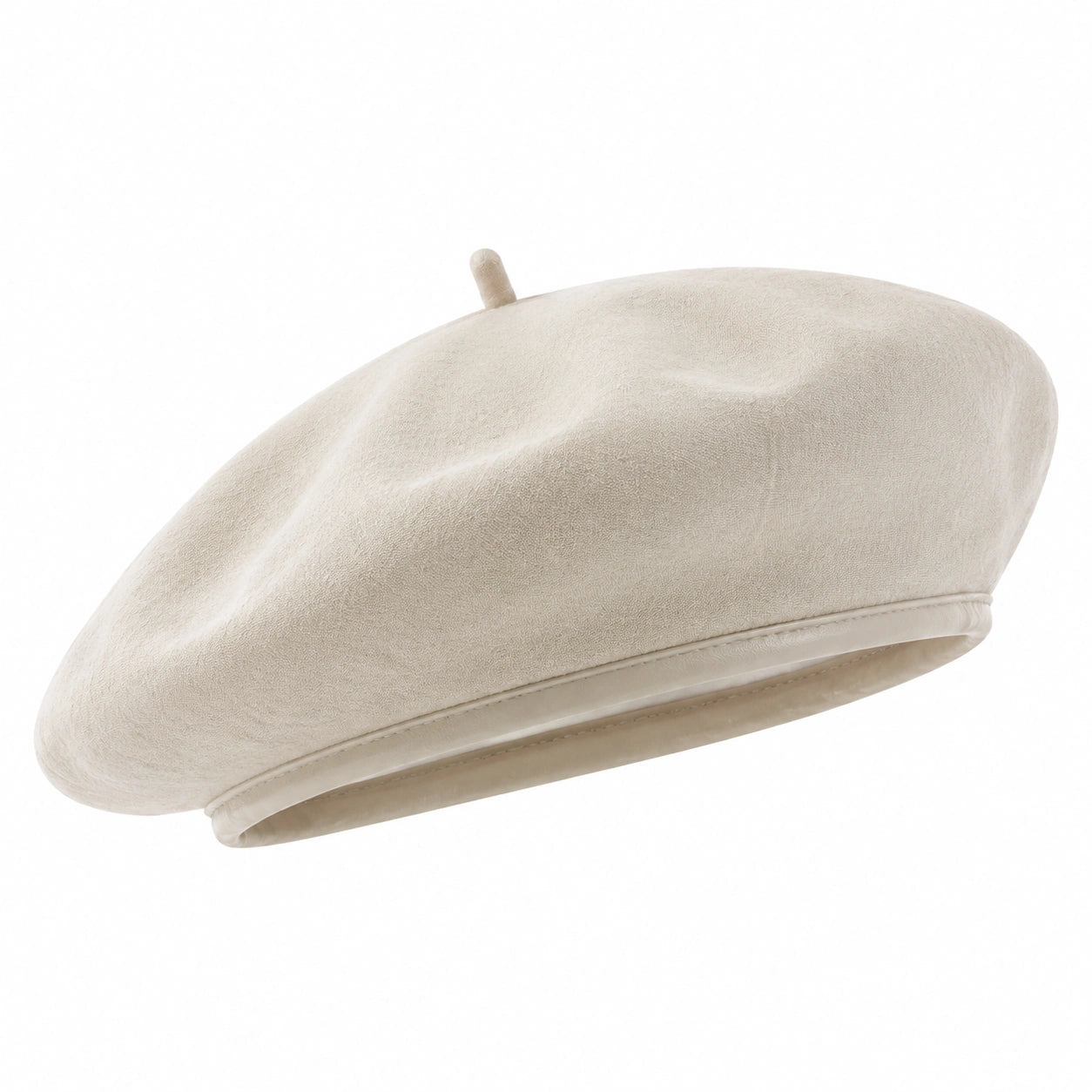 Basco taglia unica in tessuto effetto scamosciato beige - stile classico