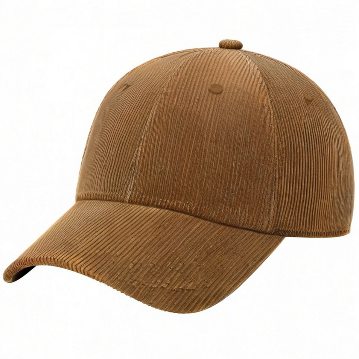 Cappellino da baseball taglia unica in tessuto a coste marrone - visiera curva stile casual