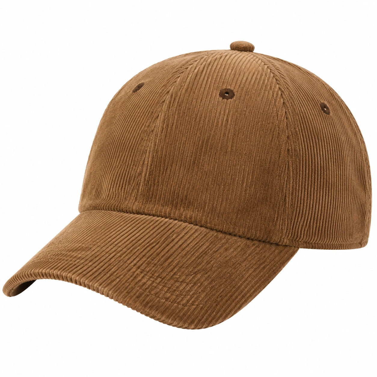 Cappellino da baseball taglia unica in tessuto a coste marrone - visiera curva stile casual