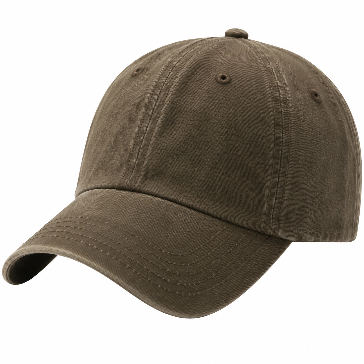 Cappellino da baseball taglia unica in cotone verde oliva - visiera curva stile casual