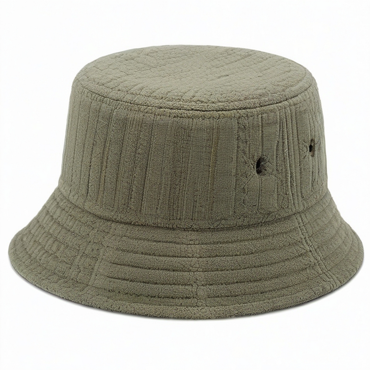 Cappello da pescatore taglia unica in tessuto effetto spugna verde oliva - stile casual traspirante