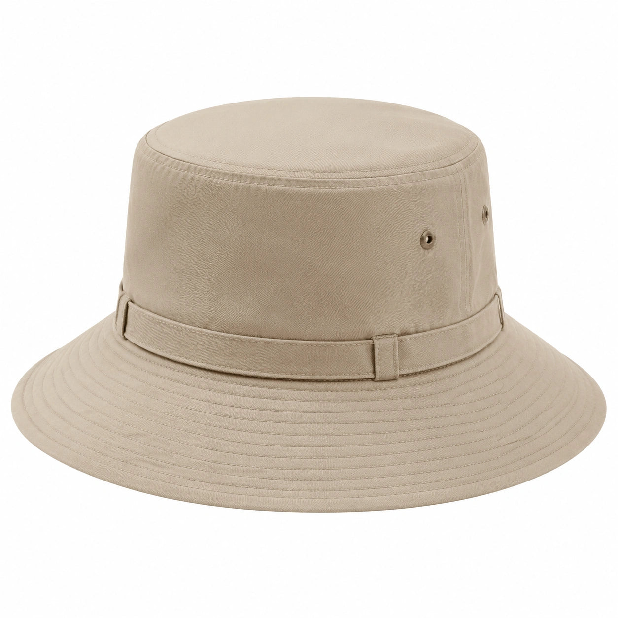 Cappello pescatore taglia unica in tessuto beige con tesa ampia stile casual