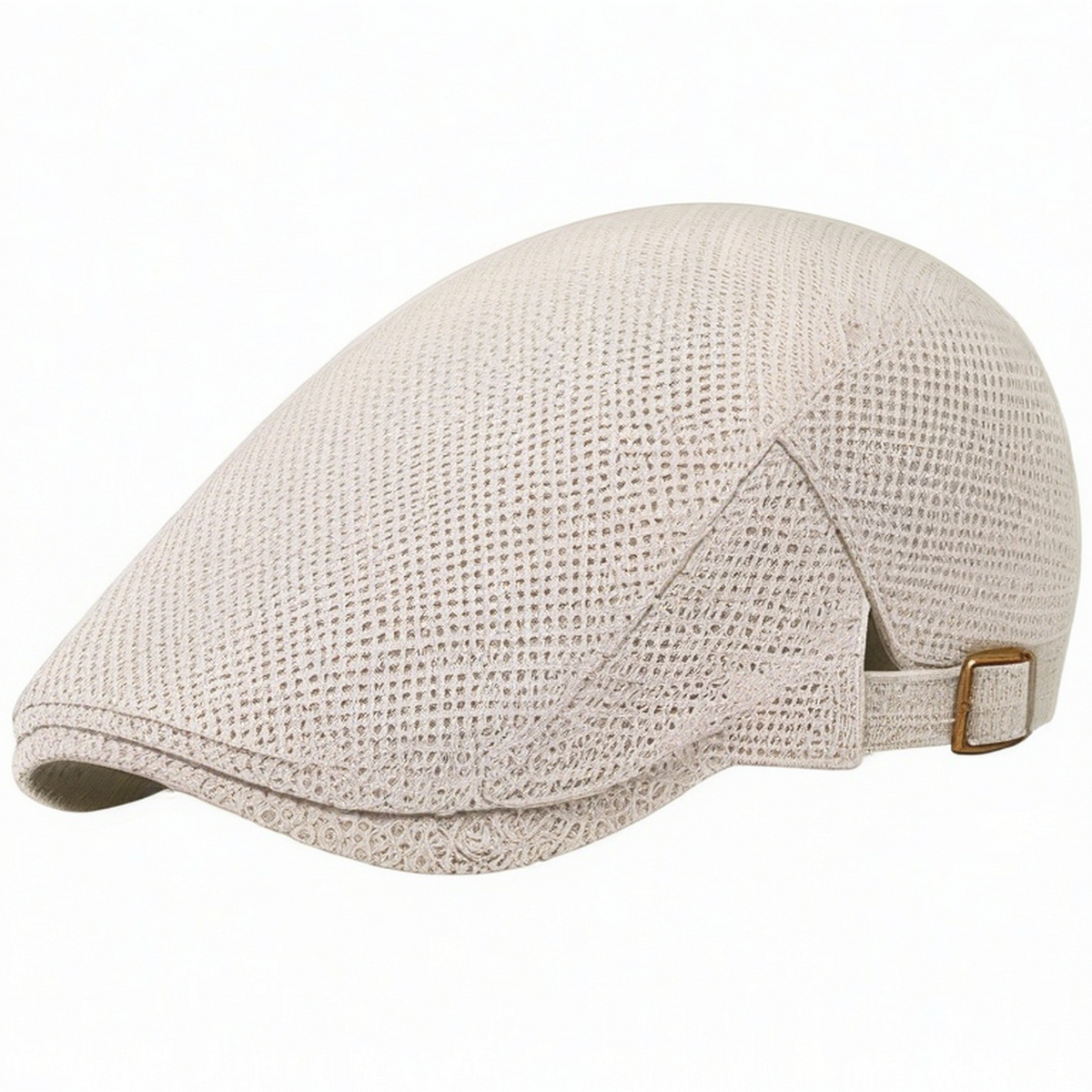 Coppola unisex taglia unica in tessuto beige - berretto regolabile stile classico