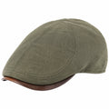 Coppola taglia unica in tessuto verde oliva con visiera marrone stile casual