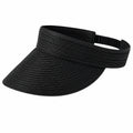 Visiera parasole donna taglia unica in materiale intrecciato nero - fascia elastica regolabile