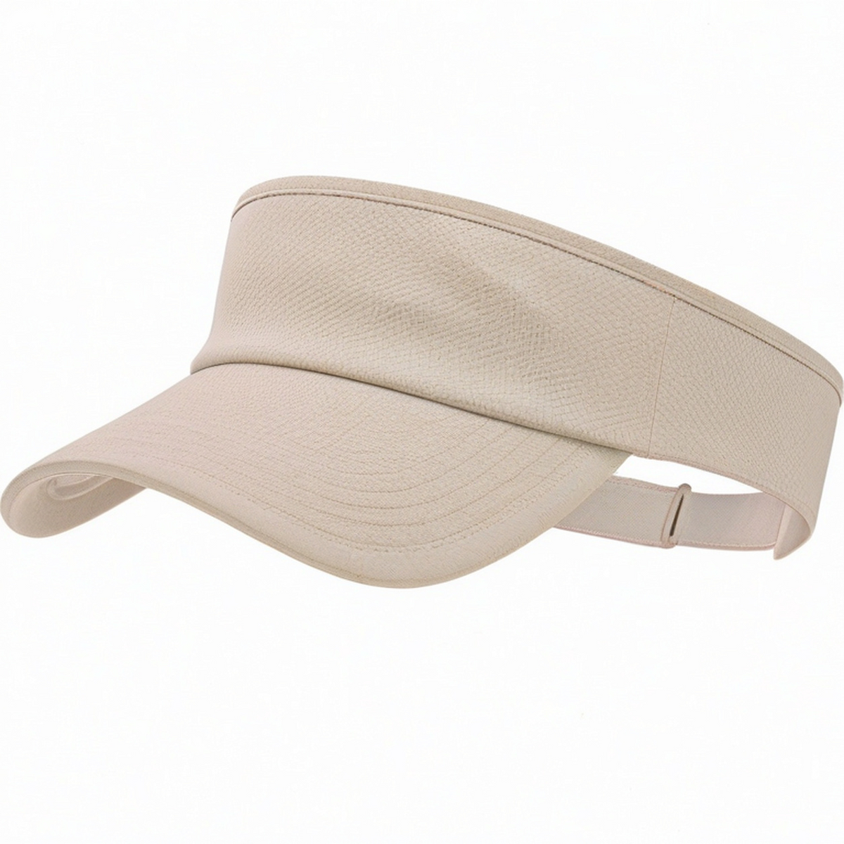Visiera sportiva taglia unica beige in tessuto con chiusura regolabile