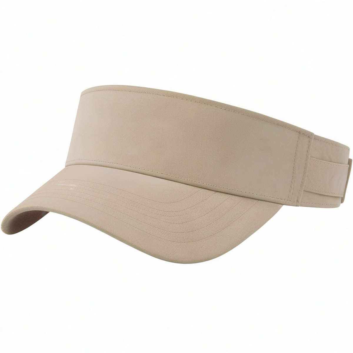 Visiera sportiva taglia unica in tessuto beige regolabile