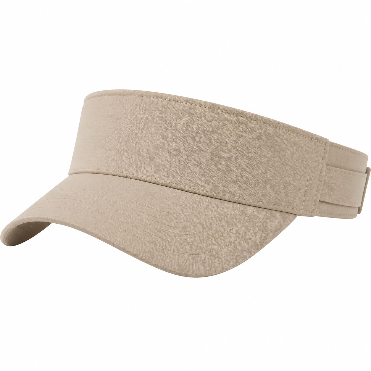 Visiera sportiva taglia unica in tessuto beige regolabile